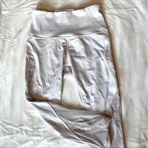 Lululemon White Leggings with Mesh, Size 4
